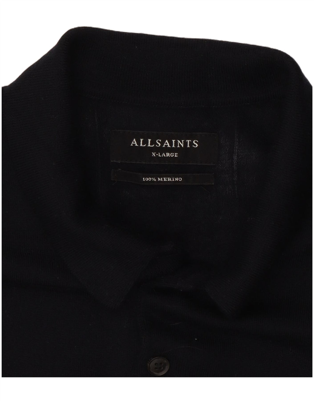 ALL SAINTS Maglione da uomo con collo alto XL Lana blu navy