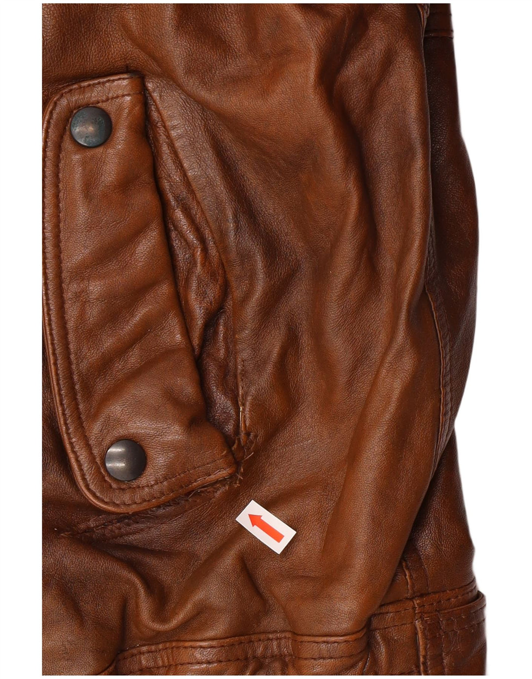 Giacca in pelle vintage da uomo UK 40 grande in pelle marrone