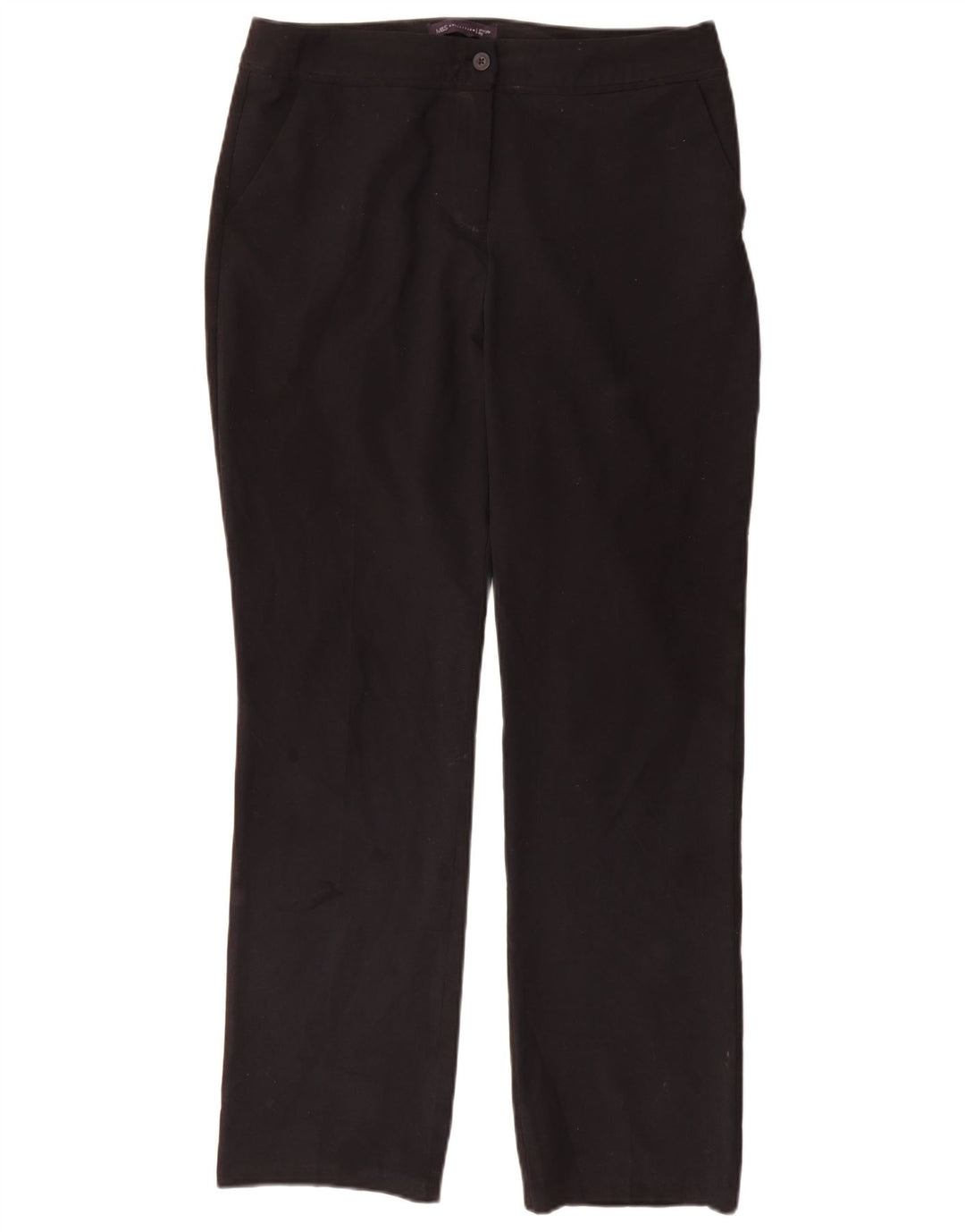 Pantaloni da abito dritti da donna Marks & Spencer UK 12 medi W32 L31 neri