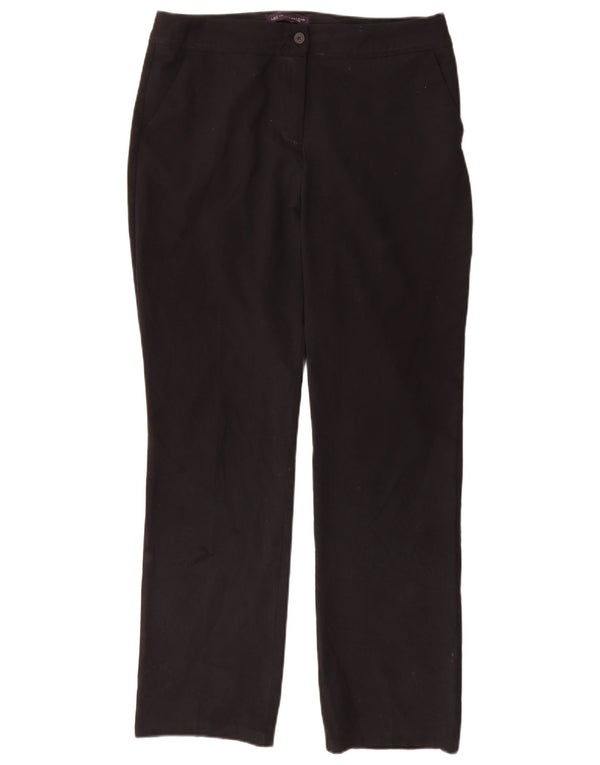 Pantaloni da abito dritti da donna Marks & Spencer UK 12 medi W32 L31 neri