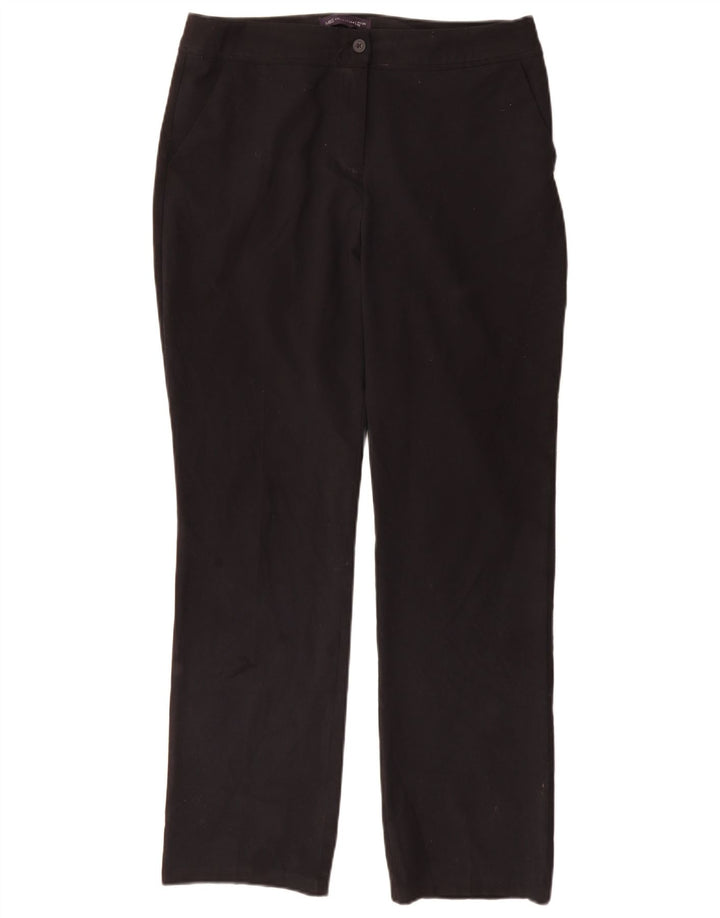 Pantaloni da abito dritti da donna Marks & Spencer UK 12 medi W32 L31 neri