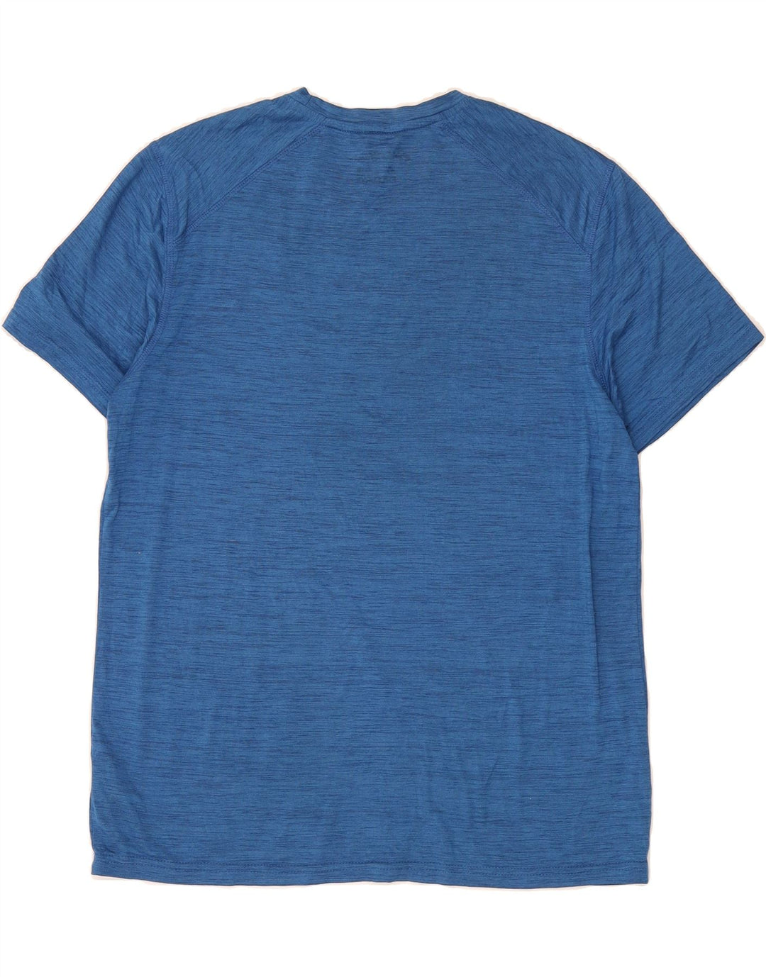 EDDIE BAUER Mens T-Shirt Top Medium Blue Flecked Polyester Vintage Eddie Bauer and Second-Hand Eddie Bauer from Messina Hembry 