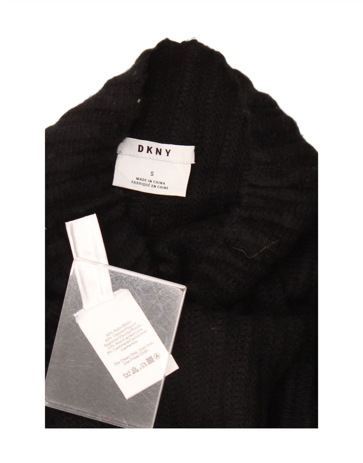 Maglione maglione oversize da donna con collo dolcevita DKNY UK 10 piccolo nero