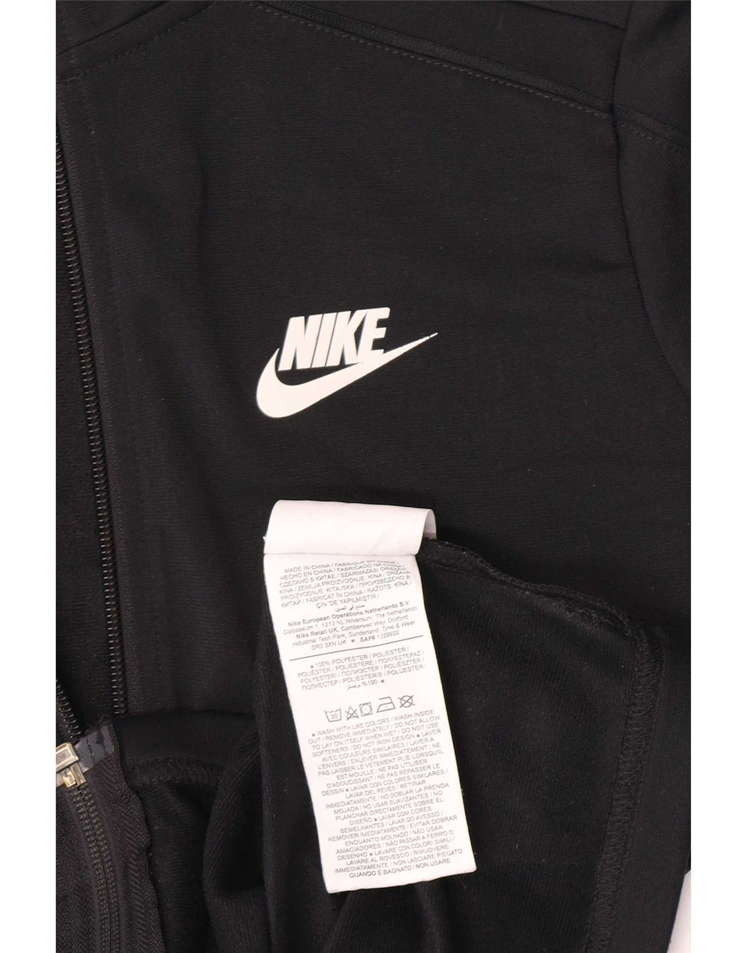 Giacca superiore della tuta da ragazzo Nike 10-11 anni poliestere nero medio