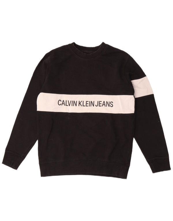 Calvin Klein Jeans Felpa grafica da uomo Maglione color block medio nero