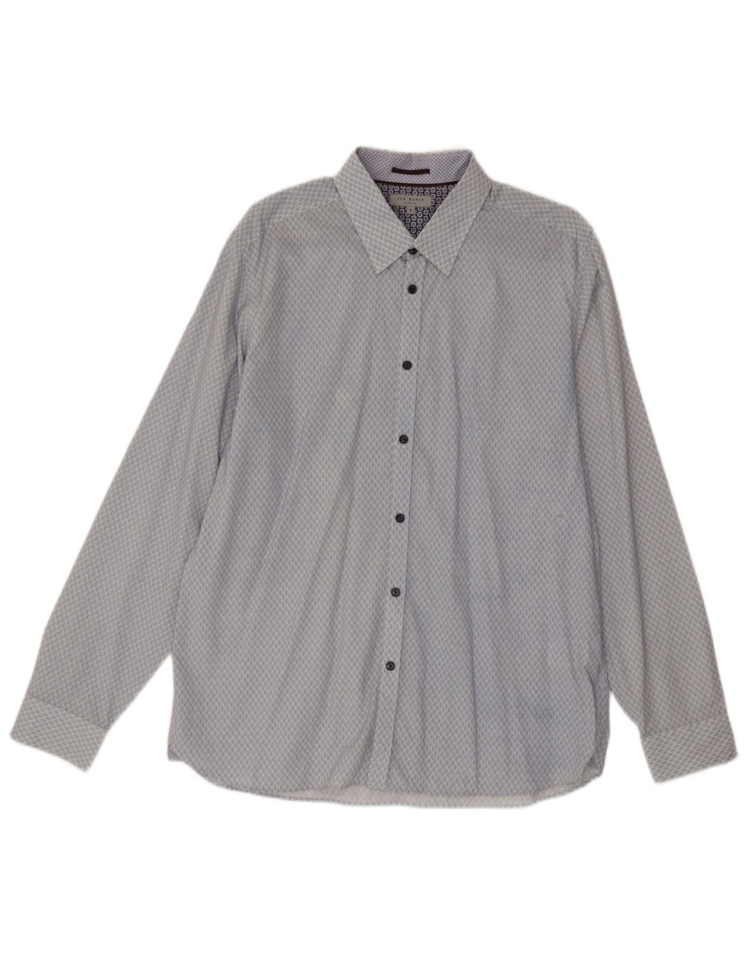 TED BAKER Mens Shirt Size 6 2XL Blue Geometric Cotton