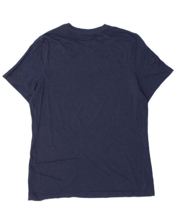 T-shirt grafica da uomo Reebok Top Large in cotone blu navy