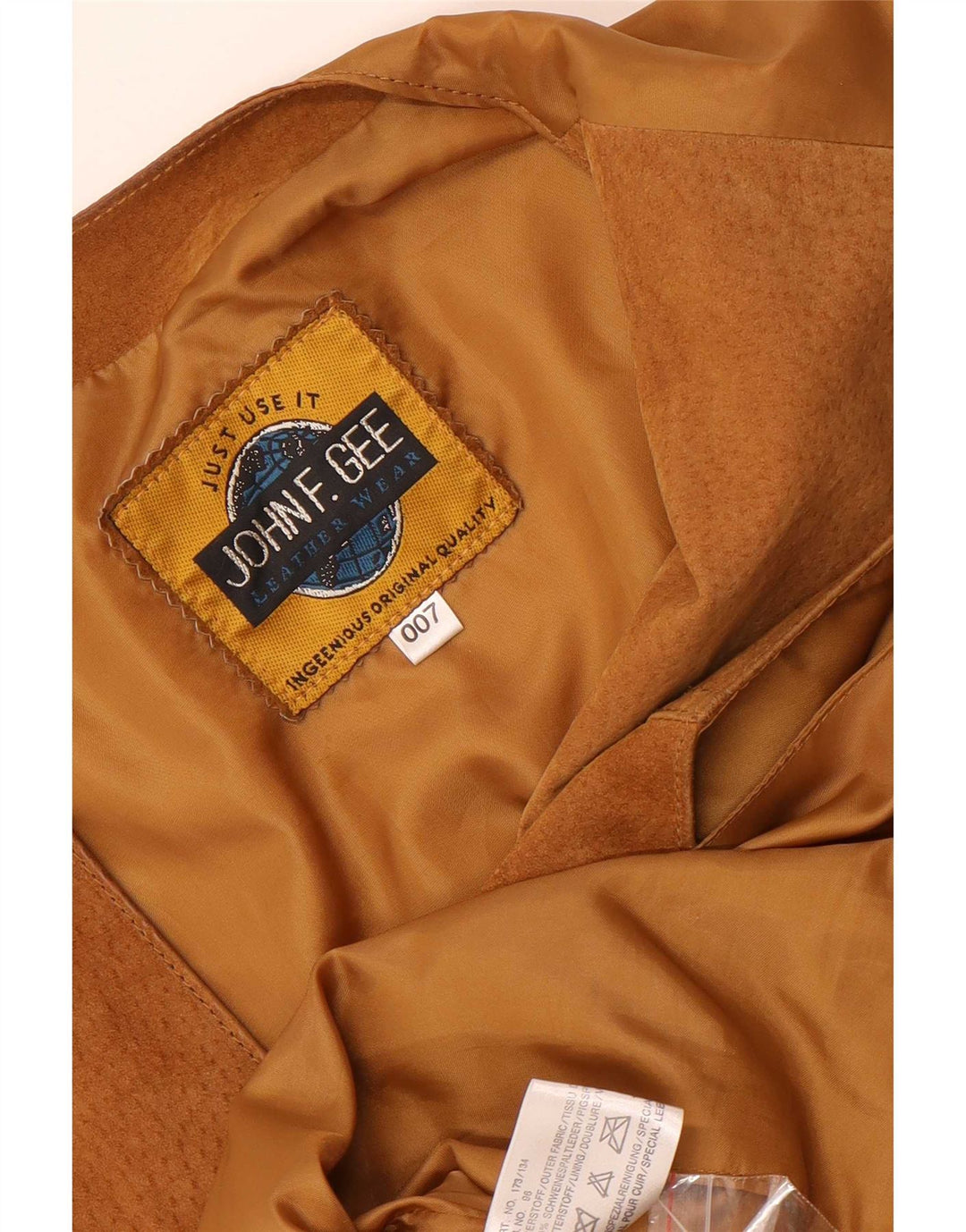 Gilet in pelle scamosciata da uomo John F Gee XL in pelle marrone