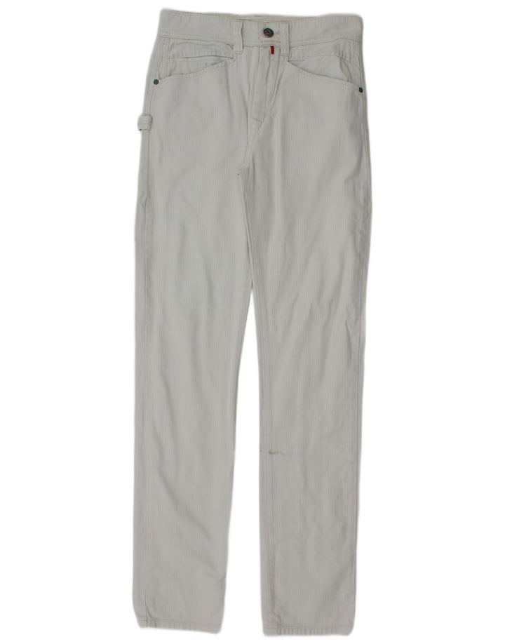 Jeans dritti slim da donna Guru W28 L34 cotone blu a spina di pesce
