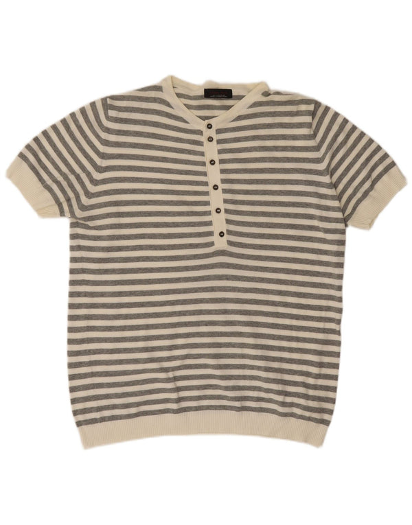 Polo da uomo Zara a righe grandi grigie