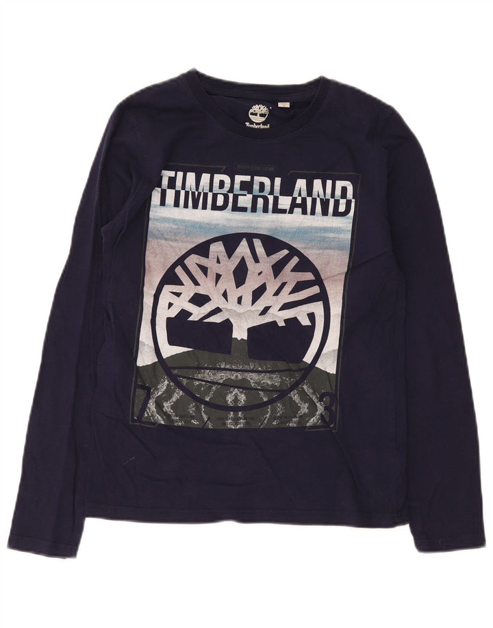 Top grafico per ragazze Timberland manica lunga 15-16 anni medio blu navy