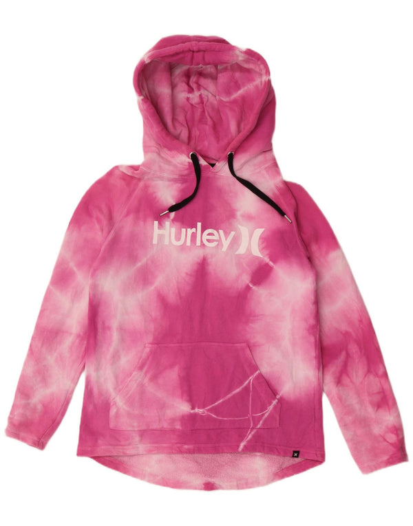 Felpa con cappuccio grafica da donna Harley UK 10 Small Pink Tie Dye Cotton
