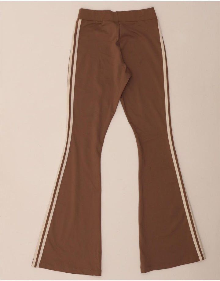 Pantaloni da tuta Adidas da donna Flare UK 12 Poliestere marrone medio