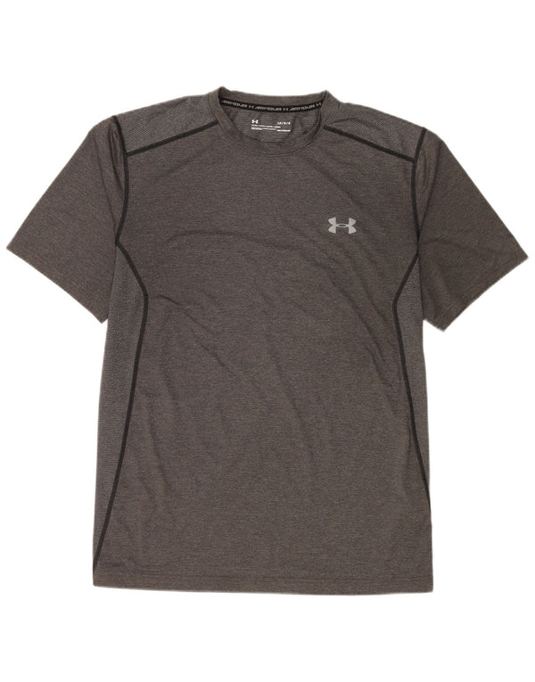 Under Armour Mens Heat Gear T-Shirt Top Large Grey Polyester