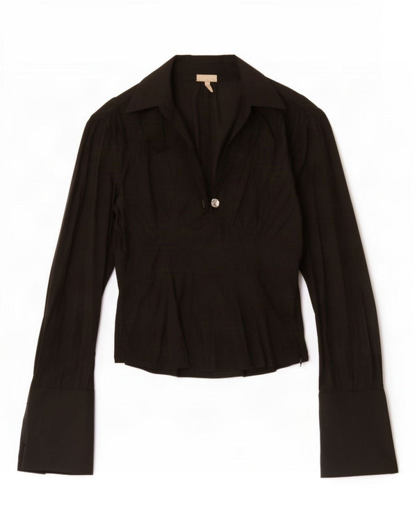 Camicetta a maniche lunghe da donna Karen Millen UK 10 Small Poliestere nero