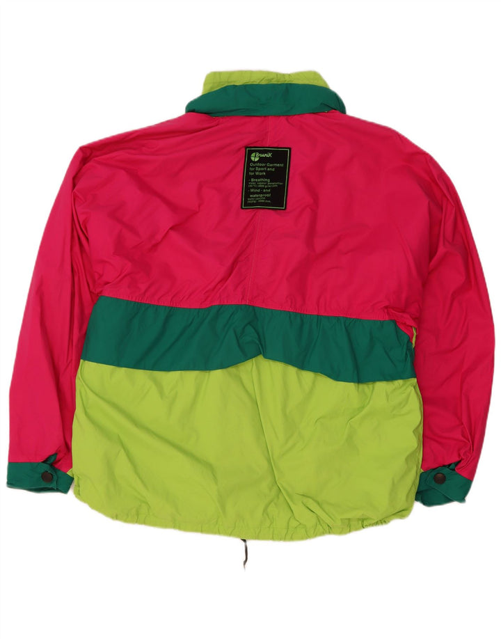 BRUNIK Mens Windbreaker Jacket IT 50 Large Green Colourblock Polyamide