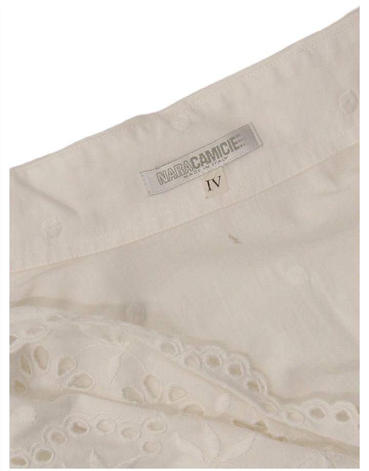 Naracamicie Camicetta a camicia senza maniche da donna UK 12 Medio Bianco