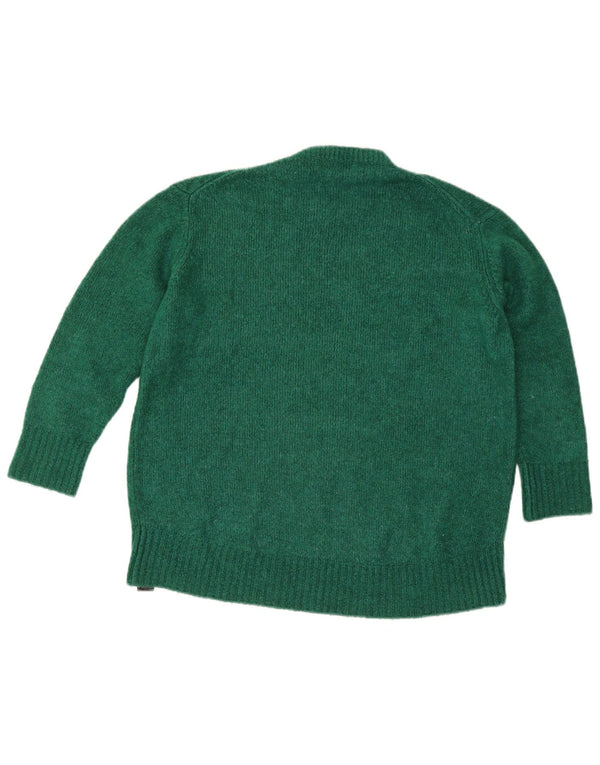 Maglione maglione girocollo da donna Zara UK 14 Acrilico verde medio