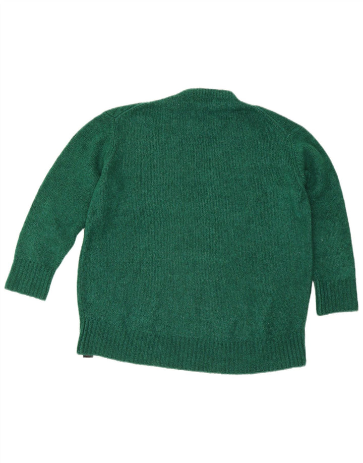 Maglione maglione girocollo da donna Zara UK 14 Acrilico verde medio