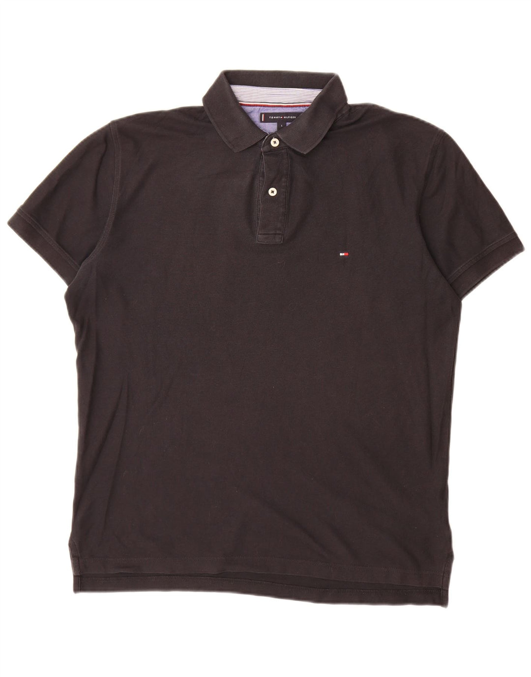 Polo da uomo vestibilità regolare Tommy Hilfiger grande cotone nero