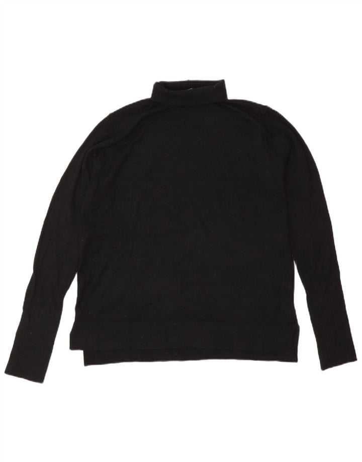 Zara Womens Roll Neck Jumper Sweater UK 14 Medium Black Modal