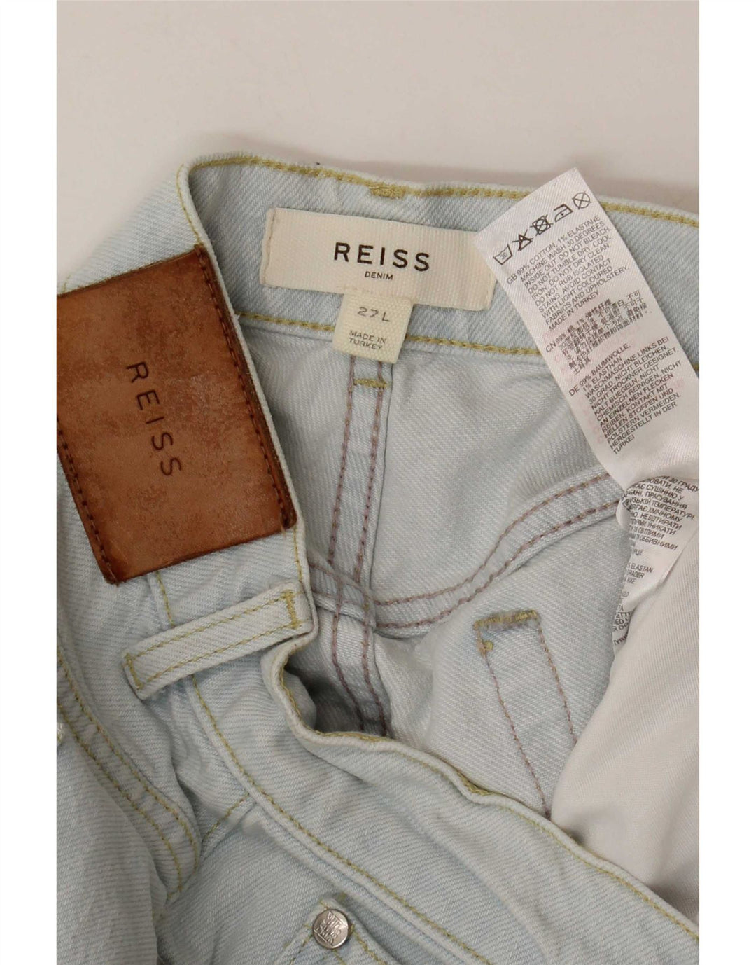 Jeans Reiss a gamba larga da donna W27 L35 cotone blu