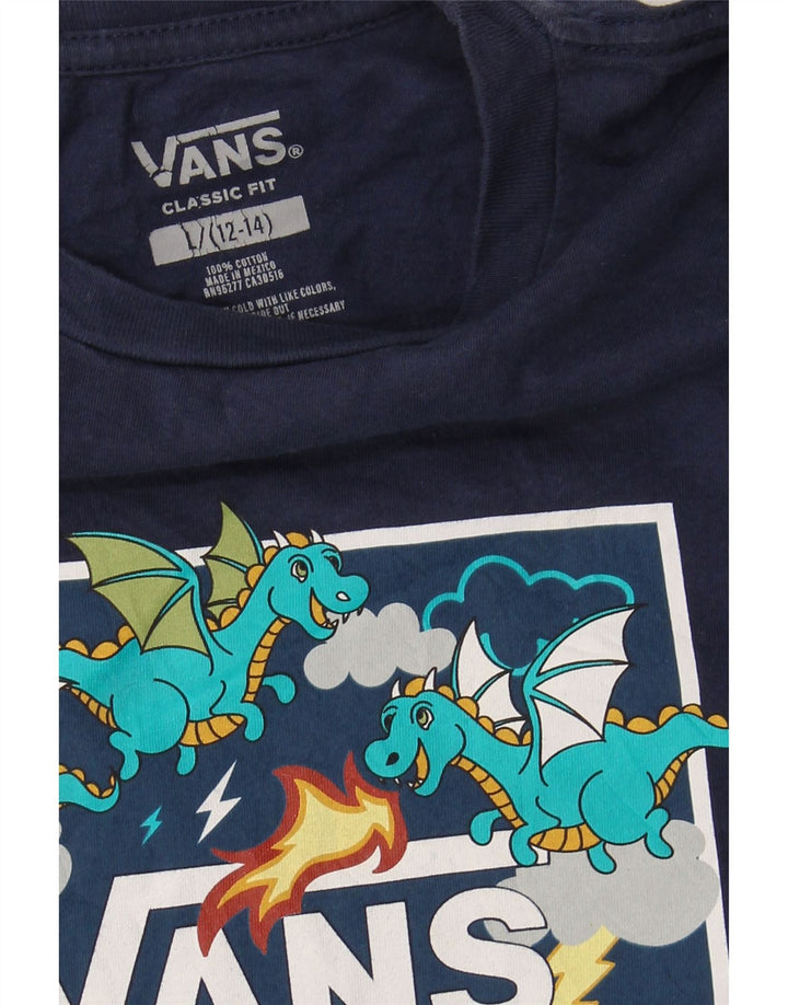 T-shirt grafica da ragazzo con vestibilità classica VANS, 12-13 anni, grande, blu navy