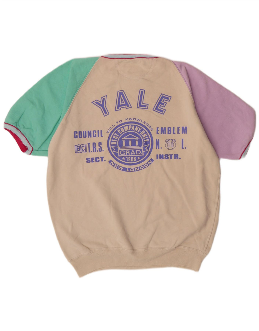 Best Company Felpa grafica da uomo a maniche corte, maglione grande, cotone beige