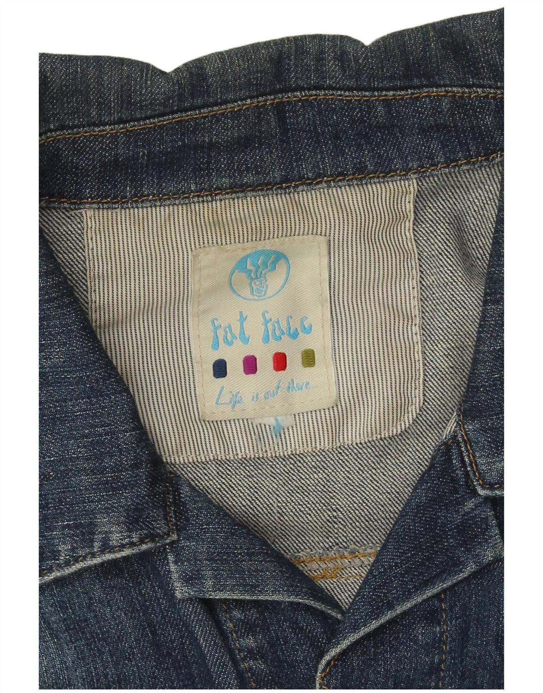 Giacca di jeans da donna Fat Face UK 16 grande cotone blu