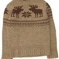 Smog Maglione da uomo con grafica girocollo e maglione in lana d'agnello Fair Isle beige medio