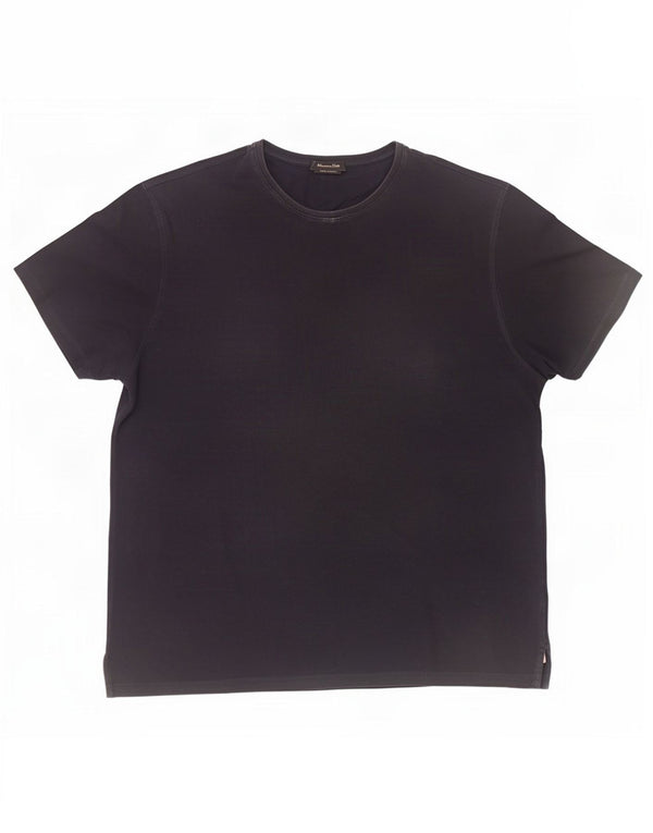 Massimo Dutti Mens T-Shirt Top 2XL Navy Blue Cotton