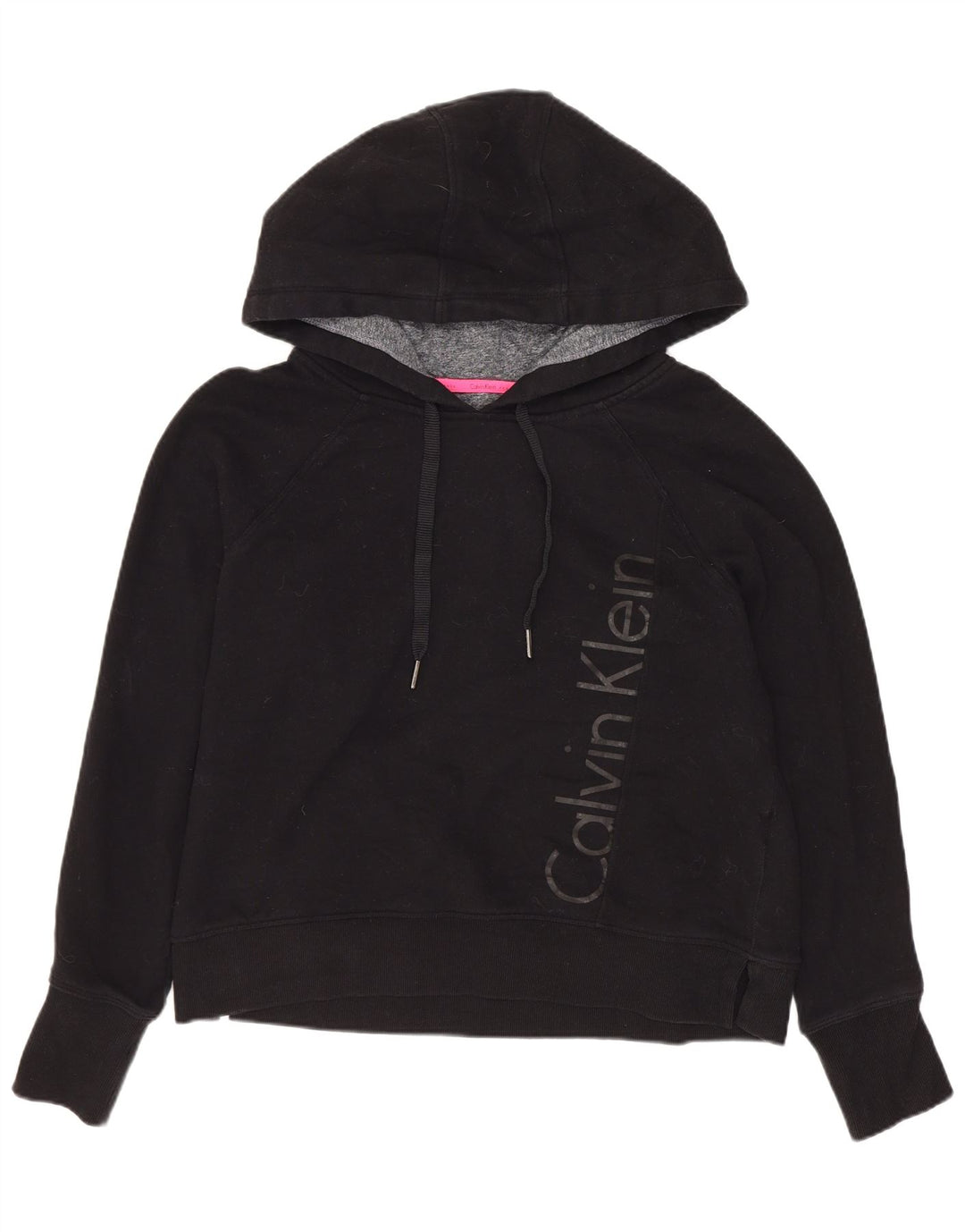 CALVIN KLEIN Maglione corto con cappuccio da donna Performance UK 14 medio nero