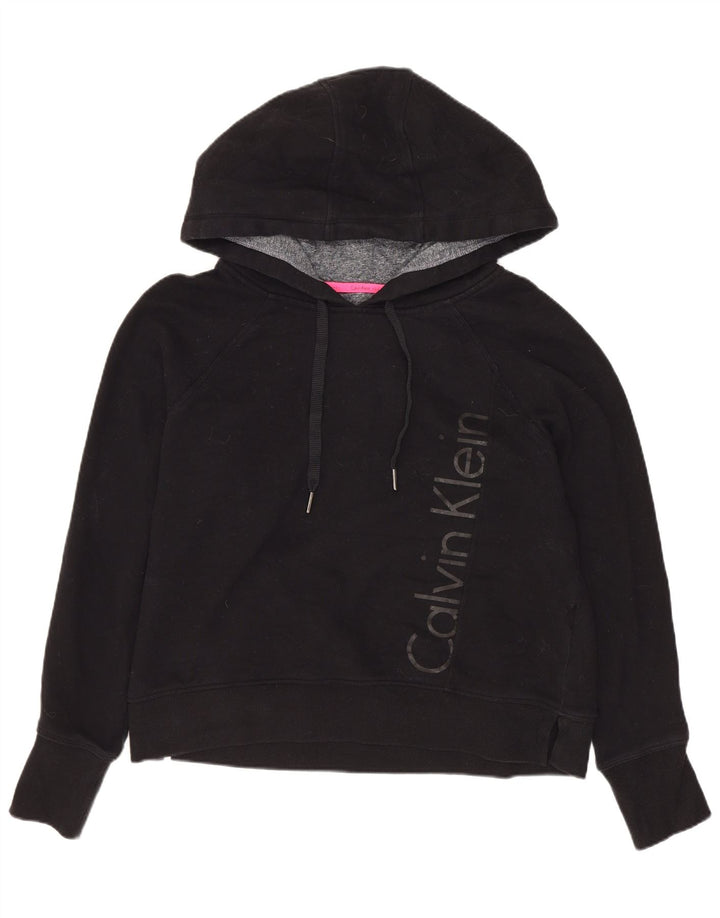 CALVIN KLEIN Maglione corto con cappuccio da donna Performance UK 14 medio nero