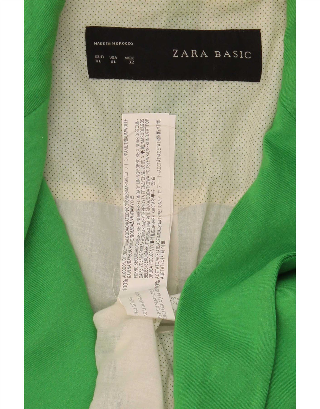 Giacca blazer da donna a 1 bottone Zara UK 18 XL cotone verde