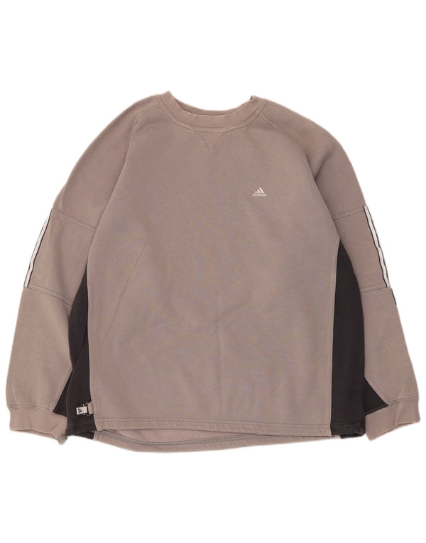Felpa da uomo Adidas Jumper UK 40/42 Cotone color block grigio medio