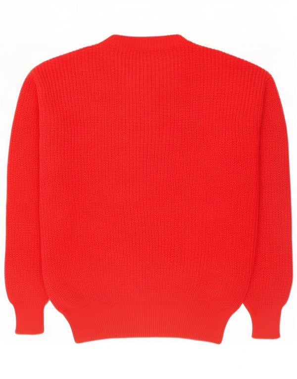 Maglione vintage da uomo girocollo girocollo UK 50 3XL lana rossa