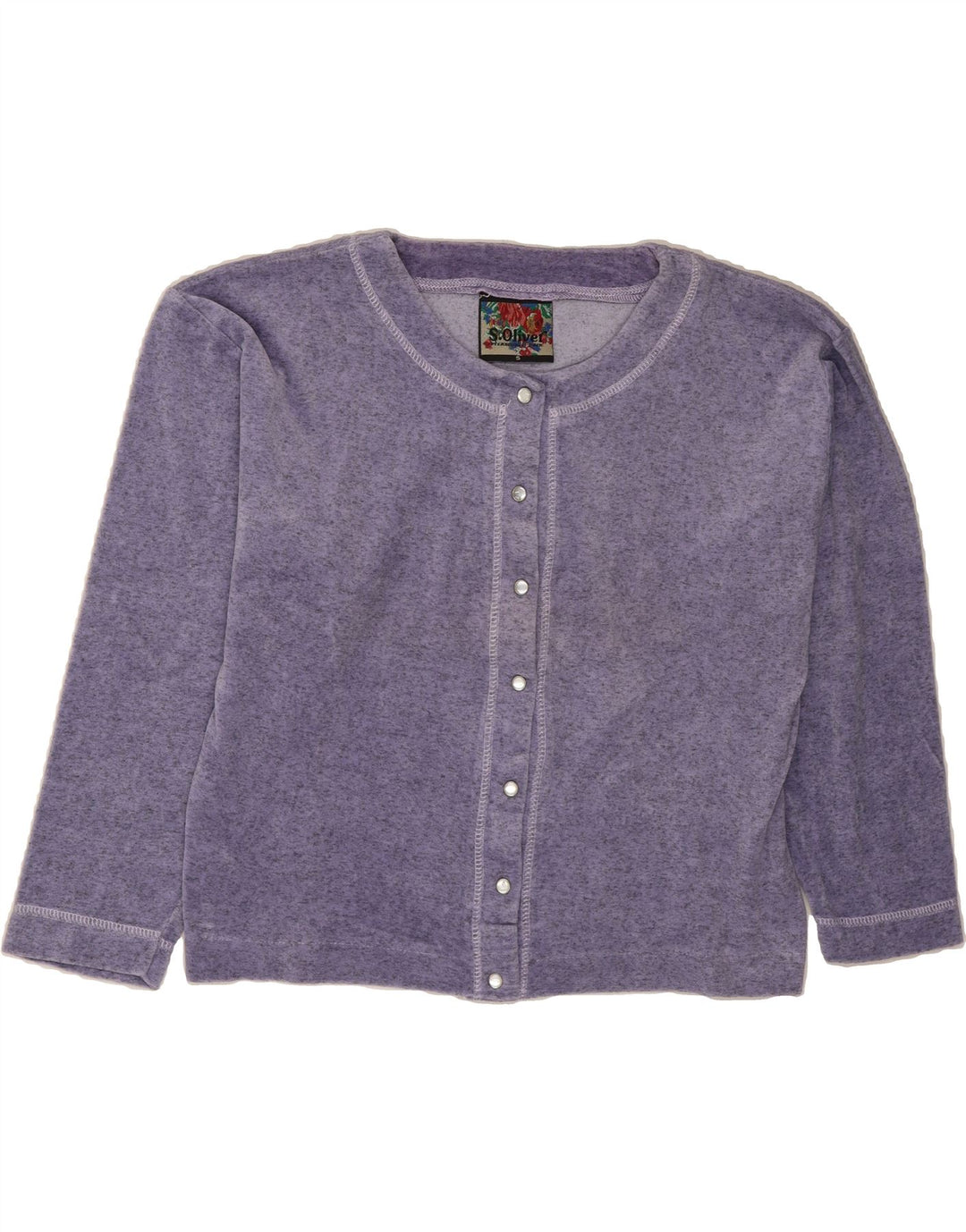 S.OLIVER Womens Oversized Cardigan Sweater UK 10 Small Purple Wool Vintage S.Oliver and Second-Hand S.Oliver from Messina Hembry 