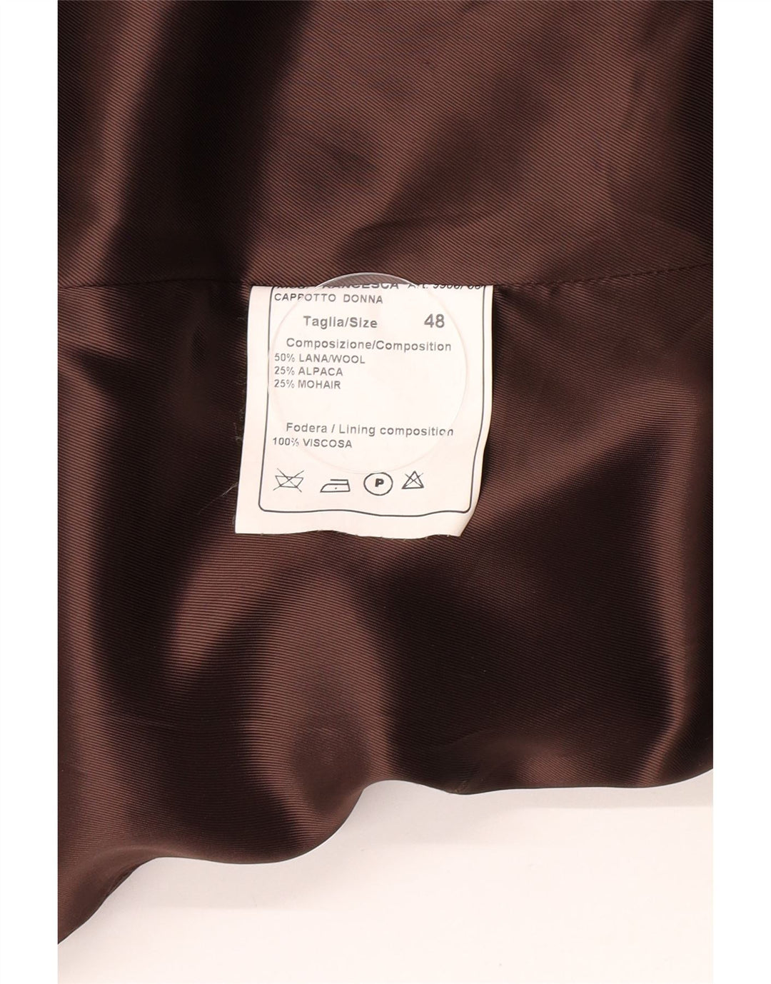 Soprabito vintage da donna IT 48 XL in lana marrone