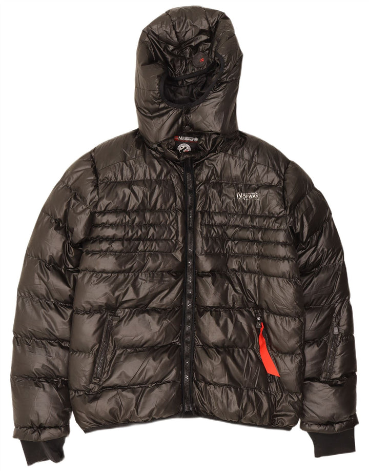 Giacca imbottita con cappuccio da uomo UK 50 3XL poliestere nero