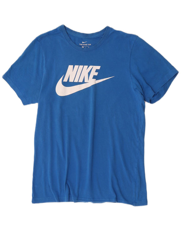 T-shirt grafica da uomo Nike Top Small in cotone blu