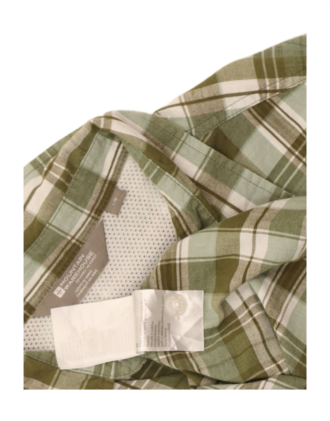 Camicia da uomo a maniche corte Mountain Warehouse in cotone a quadri verdi grandi
