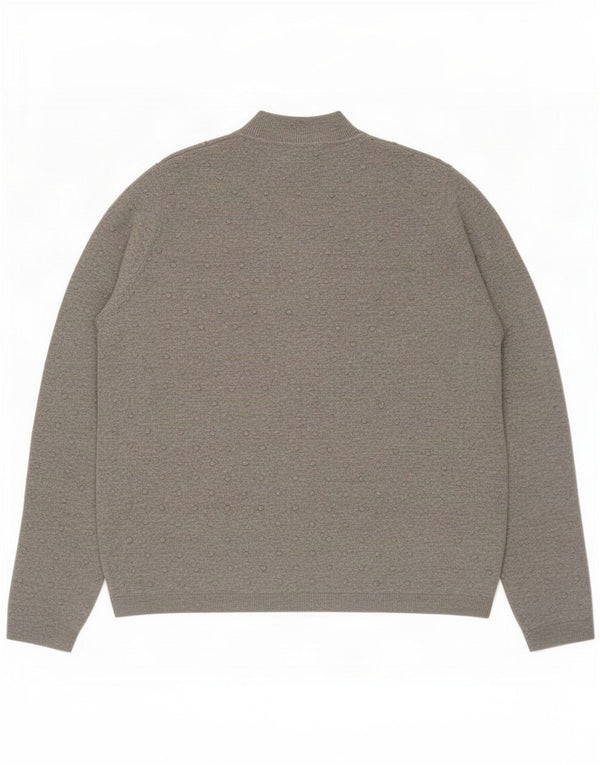Tommy Hilfiger Maglione a collo alto da donna UK 12 Grigio medio maculato