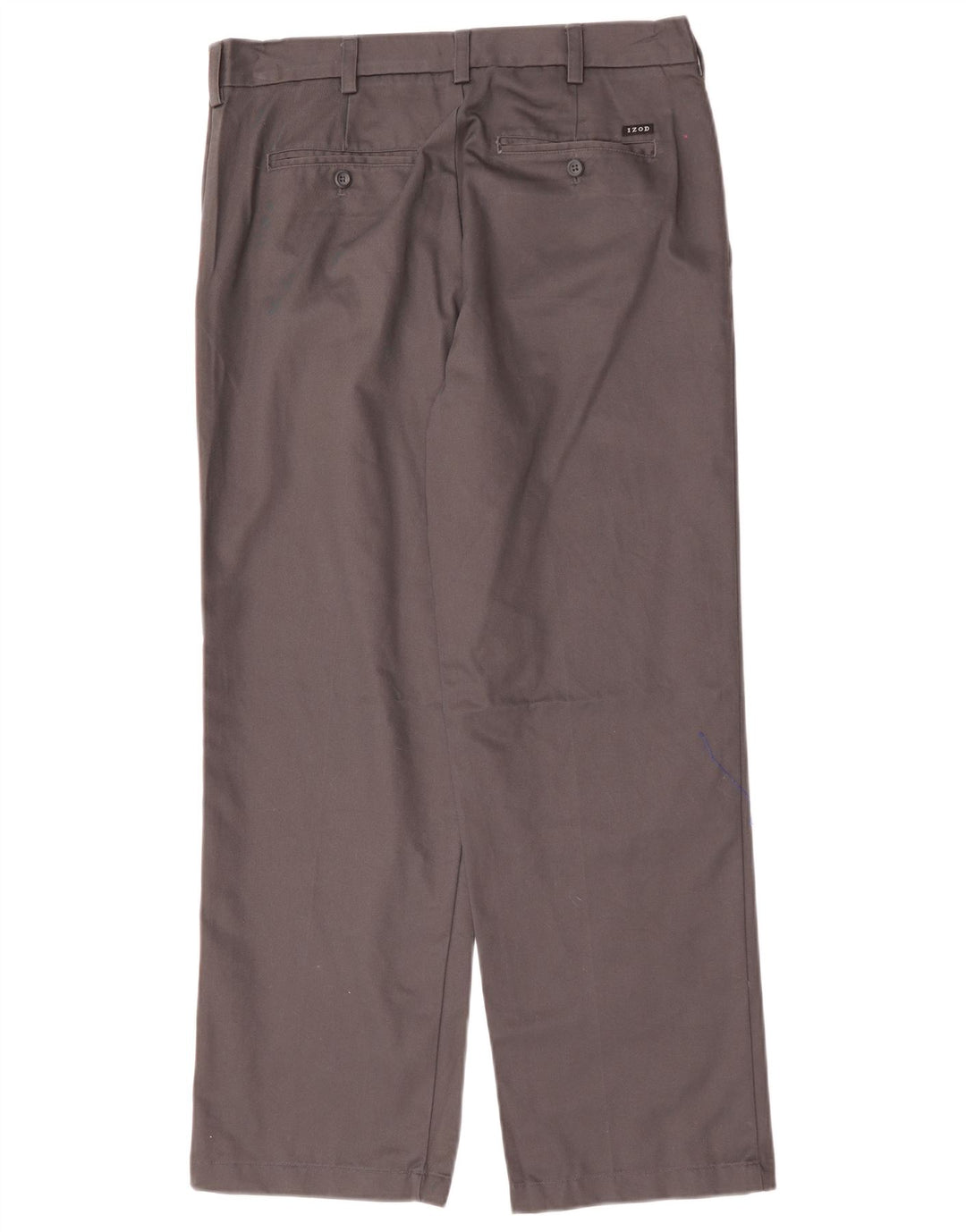 Pantaloni chino dritti da uomo IZOD W33 L30 in cotone grigio