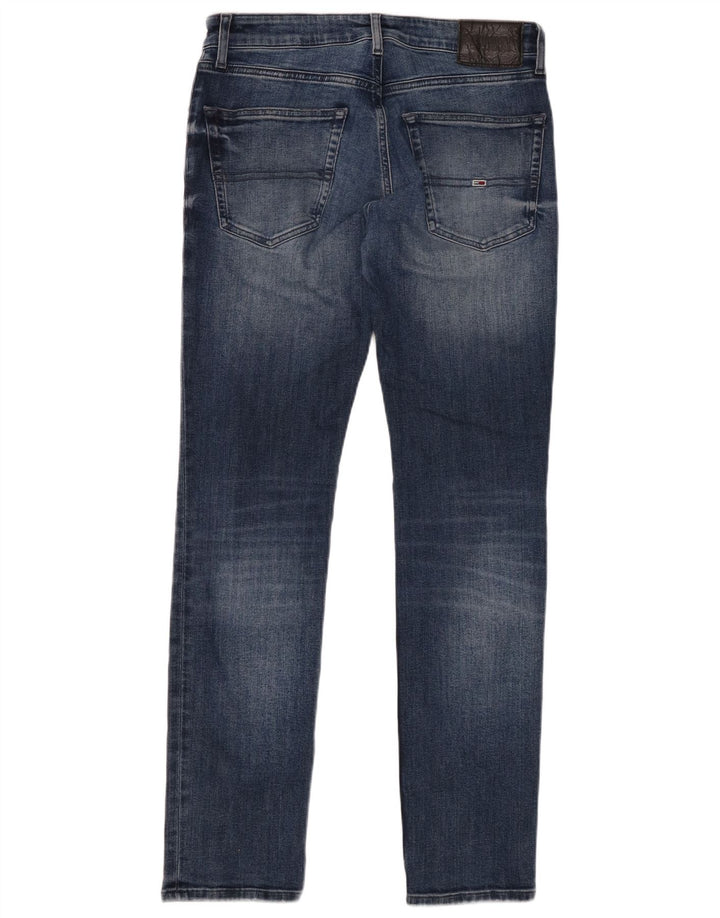 TOMMY HILFIGER Jeans slim effetto consumato da uomo W31 L32 cotone blu