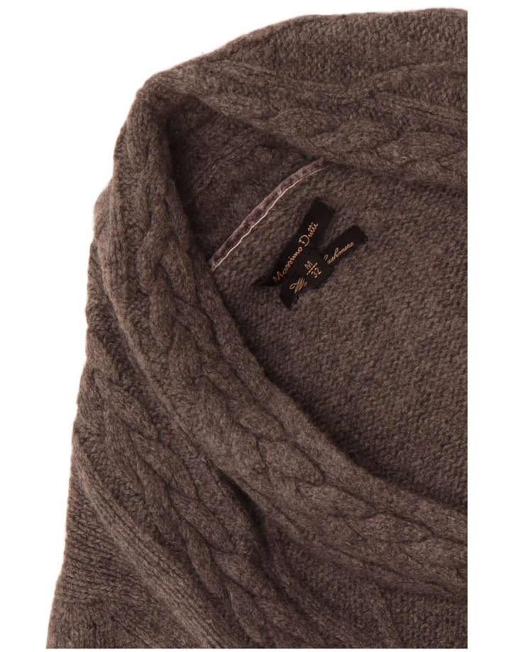 Maglione cardigan aperto da donna Massimo Dutti UK 14 Lana grigio medio