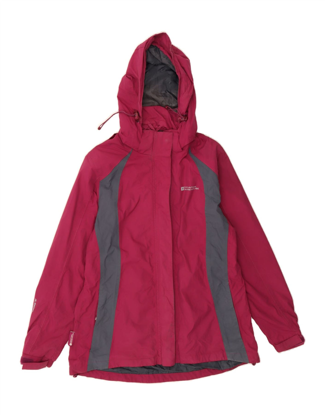 MOUNTAIN WAREHOUSE Womens Rain Jacket UK 14 Large Burgundy Colourblock Vintage Mountain Warehouse and Second-Hand Mountain Warehouse from Messina Hembry 