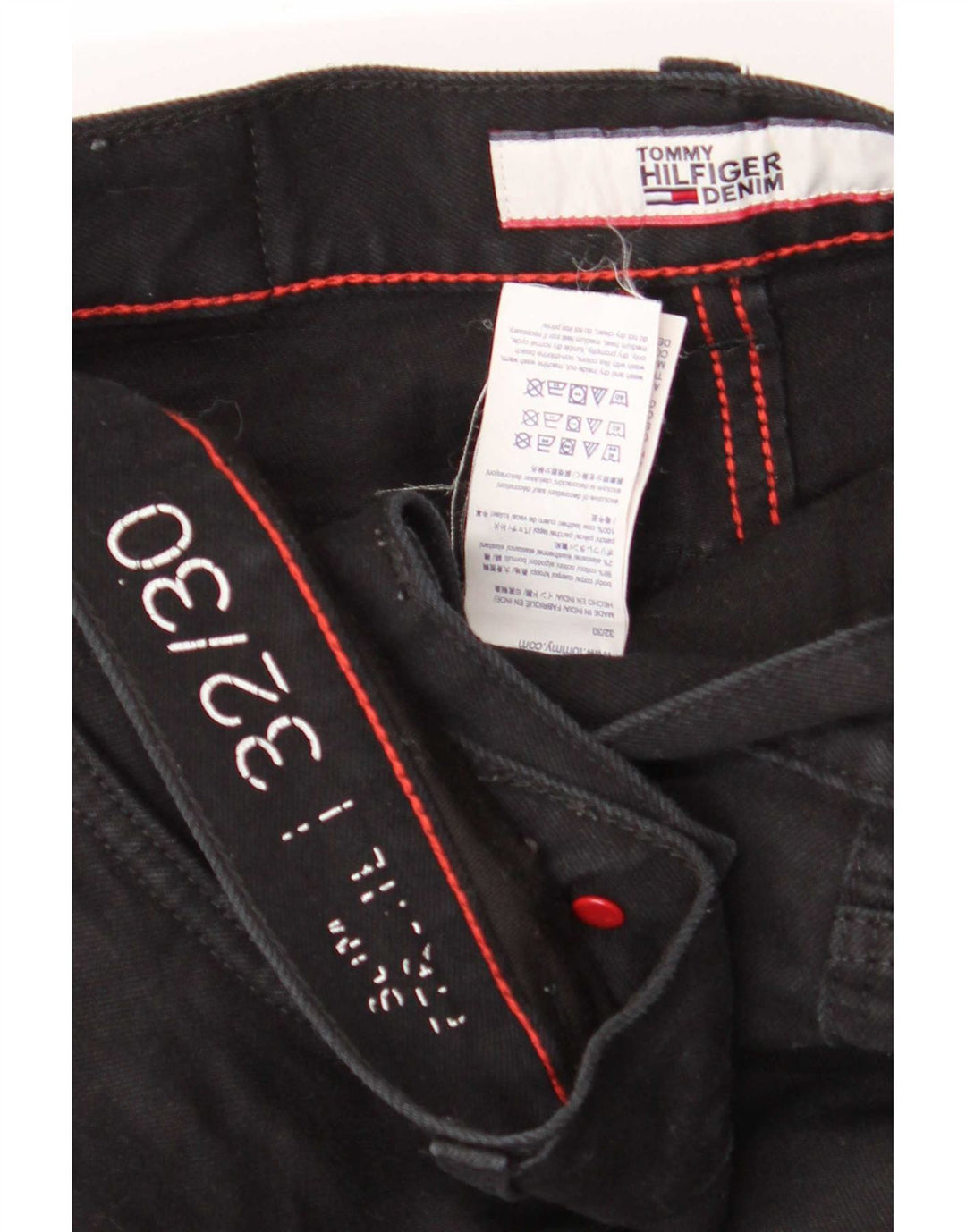 Jeans slim da uomo Tommy Hilfiger W32 L30 cotone nero