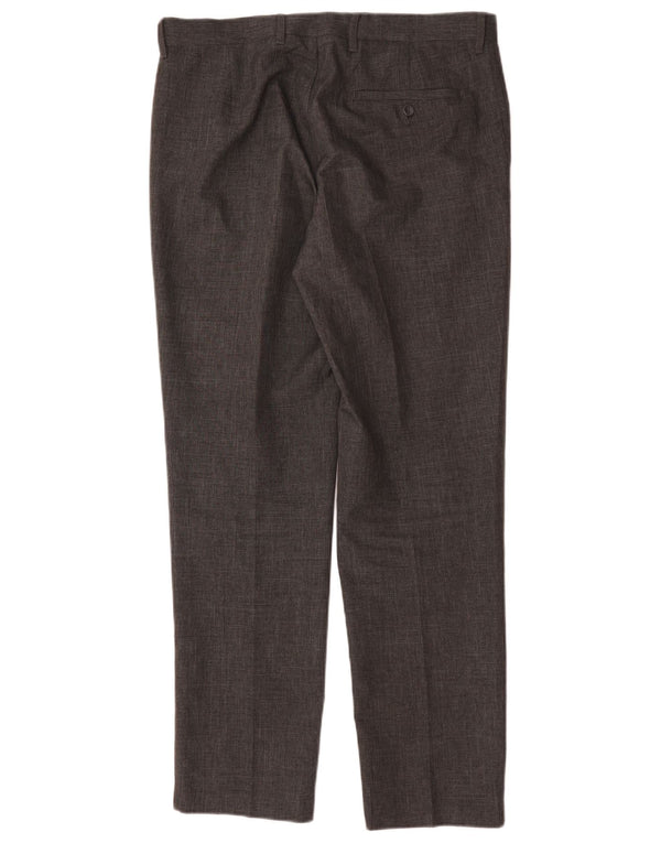 Pantaloni da abito slim da uomo Marks & Spencer W34 L31 poliestere grigio