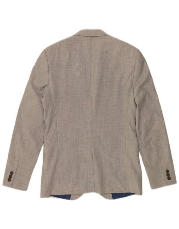 Giacca blazer da uomo a 2 bottoni Farah UK 36 piccola poliestere grigio