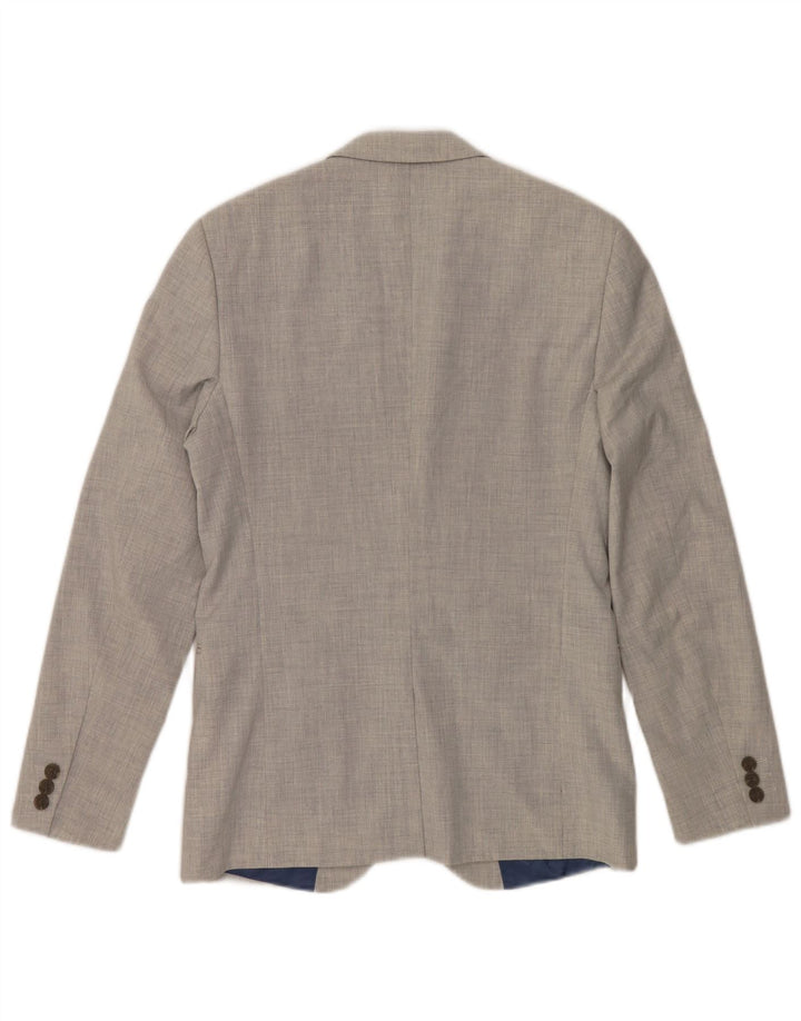 Giacca blazer da uomo a 2 bottoni Farah UK 36 piccola poliestere grigio